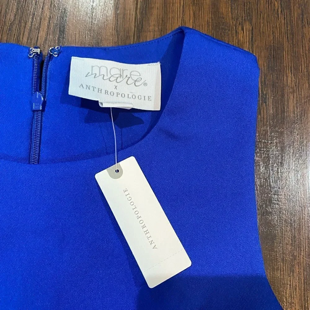NWT Anthropologie Mare Mare Cut Out Shift Dress Blue Size XS